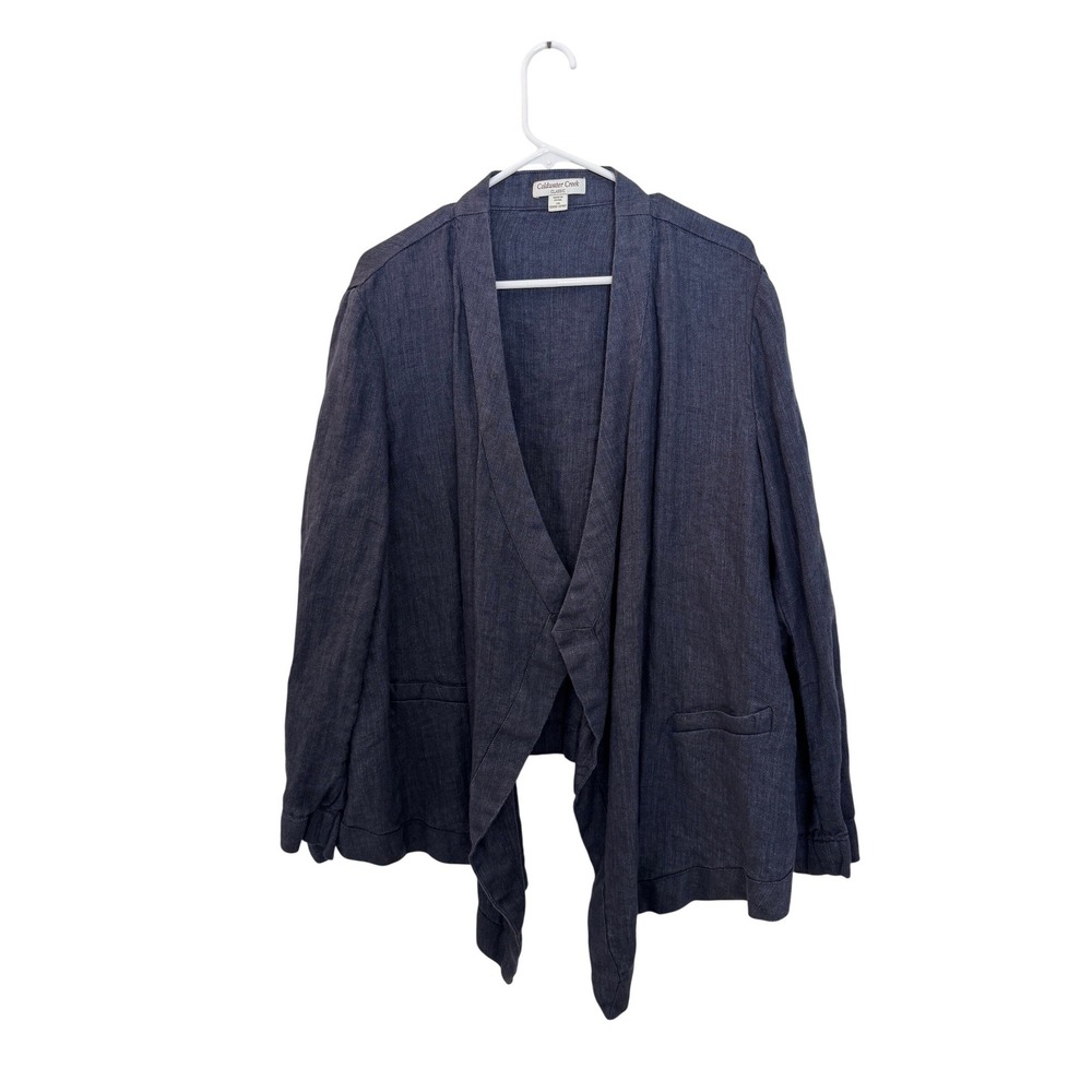 Coldwater Creek Dark Navy Open Front Blazer